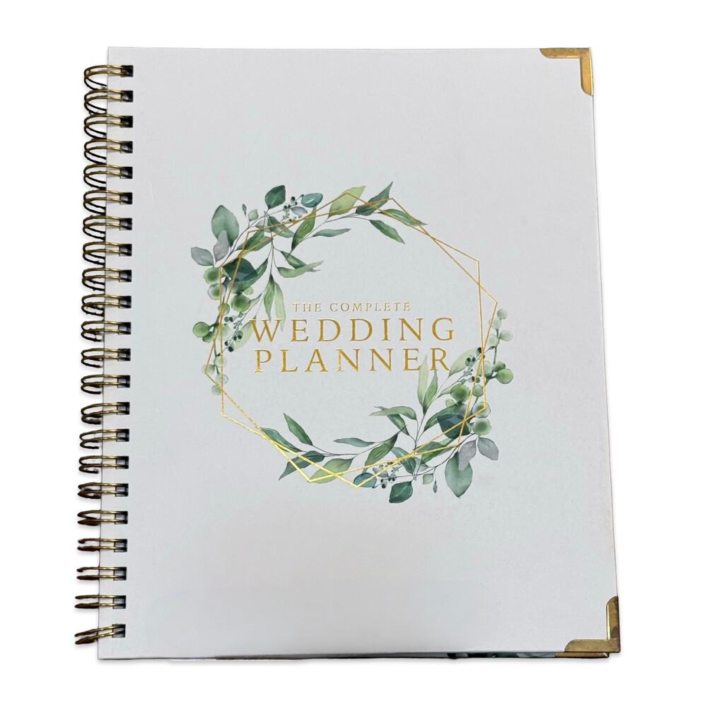 Complete Wedding Planner White Green Leaves Spiral Workbook Your Perfect Day NEW